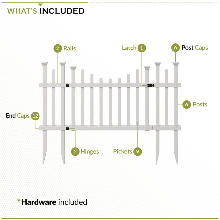 Washington Vinyl Gate Kit with Fence Wings (30in H x 60in W)